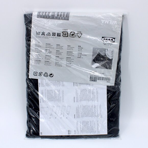 Ikea Wilma Curtains Black 57" x 98" 2 Panels - Picture 1 of 4